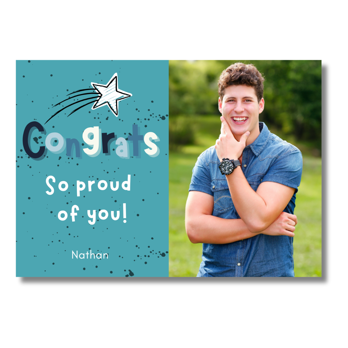 Blue Shooting Star Congrats Card