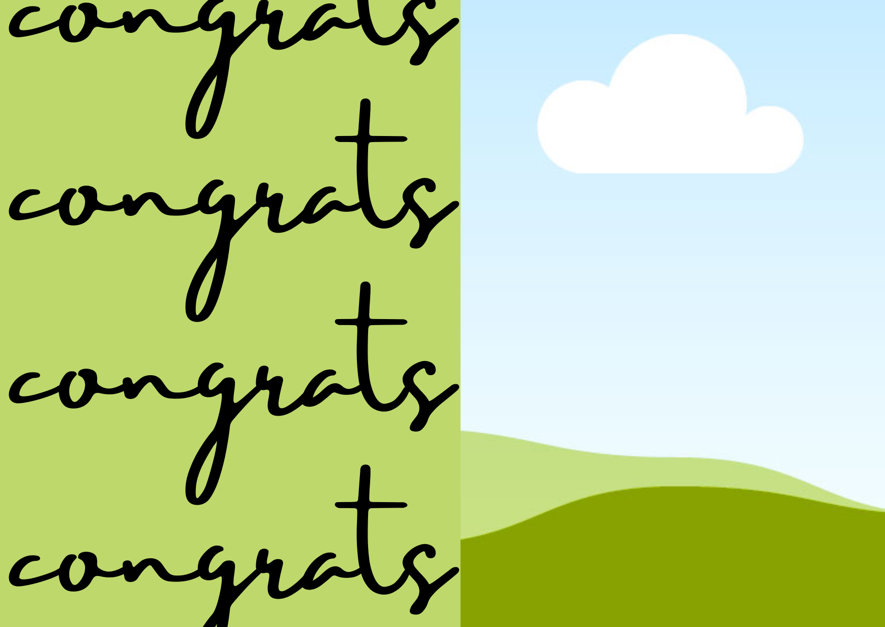 Green Black Writing Congrats Card - Image 2