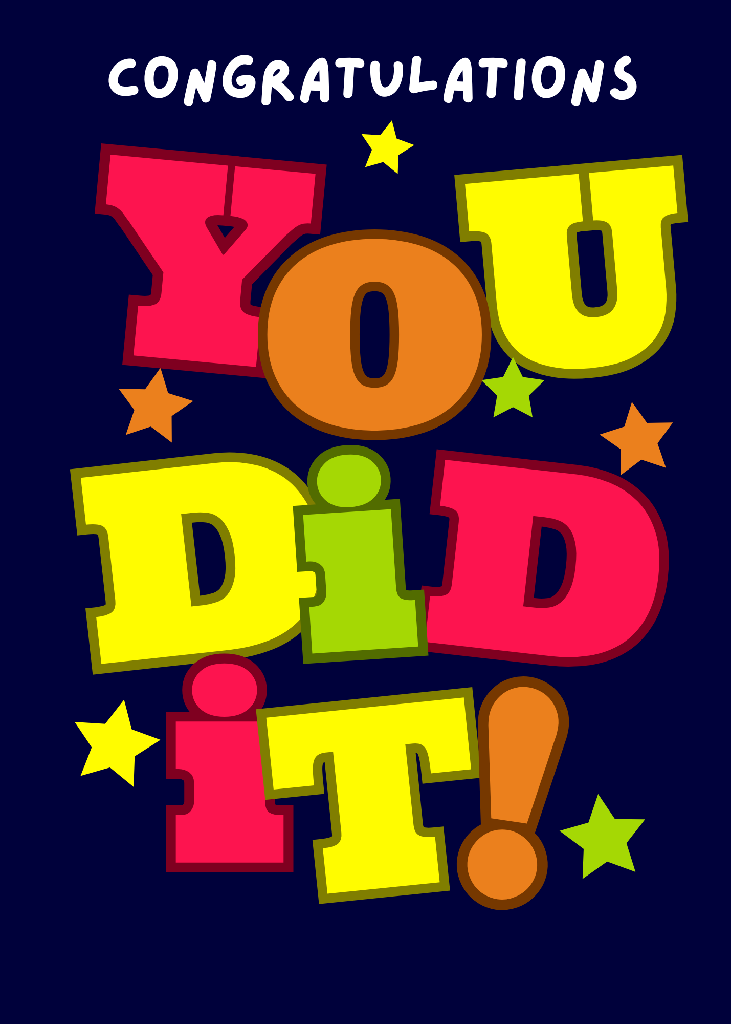 Blue Bold You Did It Card - Image 2
