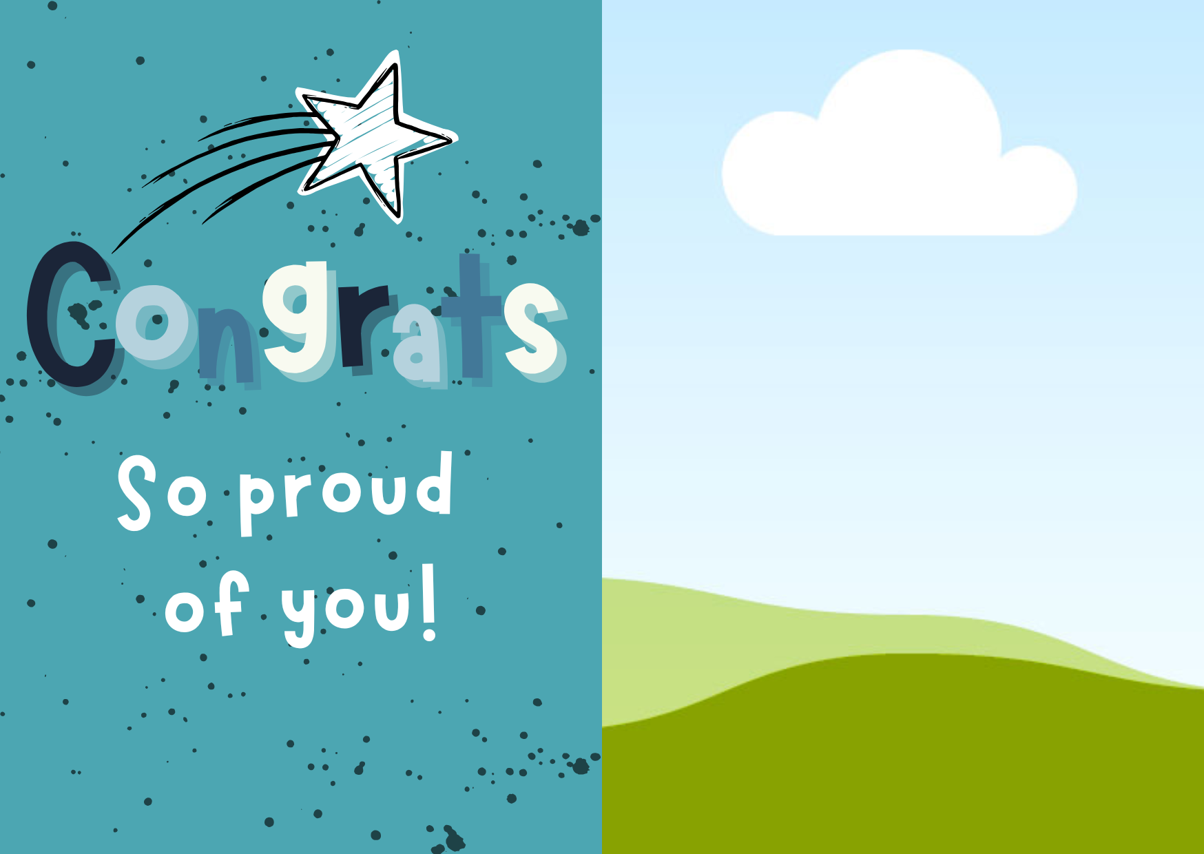 Blue Shooting Star Congrats Card - Image 2