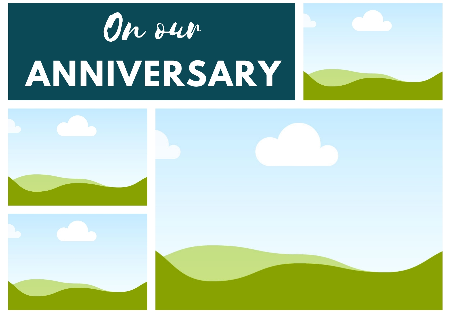 Blue Our Anniversary Collage Card - Image 2