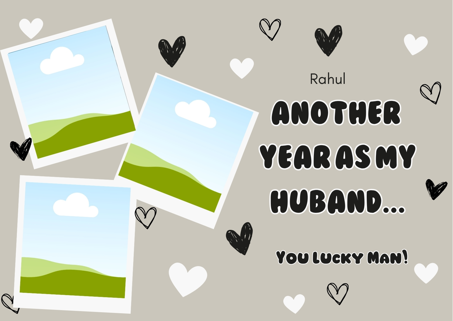 Cream Heart Another Year Anniversary Card - Image 2
