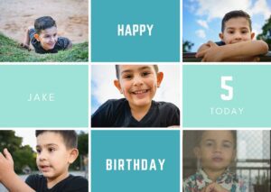 Collage Happy Birthday Cards with Number