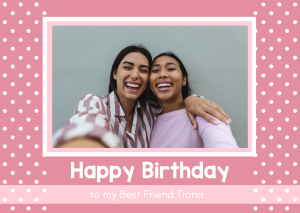 Pink Polka Dot Birthday Card