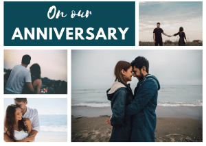 Blue On Our Anniversary Collage Card
