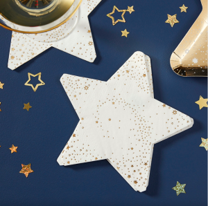 White & Gold Star Napkin