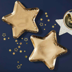 Gold Star Paper Plate