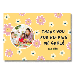 Yellow Flower Thank You Teacher Card