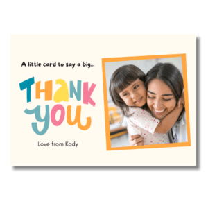 Cream & Orange Thank You Card