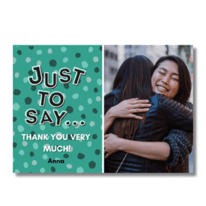 Teal Polka Dot Thank You Card