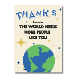 Cream World Thanks Thank You Card