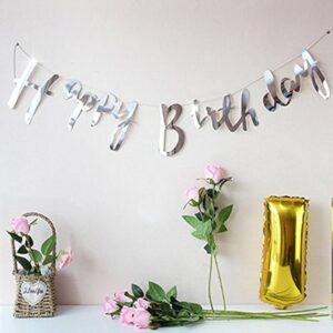 Silver Happy Birthday Bunting Banner