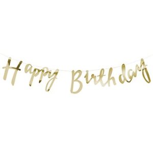 gold happy birthday banner