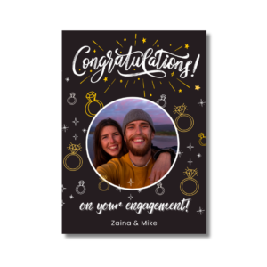Black Rings Congratulations Engagement Card