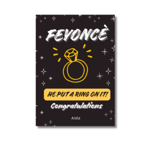 Black Ring Feyoncè Sparkle Engagement Card