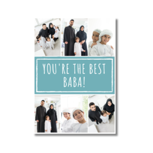 Blue Best Baba Father's Day Photo card