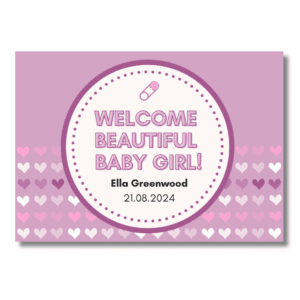 Purple Welcome Baby Girl Card