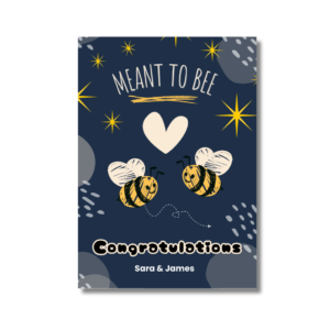 Blue Sparkle Bee Engagement Card