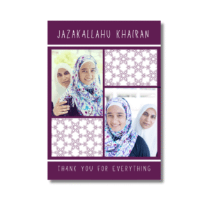 Purple Geometric JaazakAllahu Khairan Card