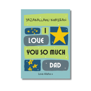 Green Blue Floral JazakAllah Khair Dad Card