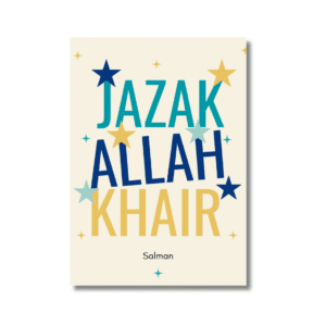 JazakAllah Khair Star Blue & Yellow Card