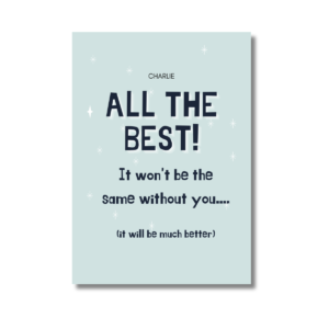 Light Blue Sparkle All The Best Card