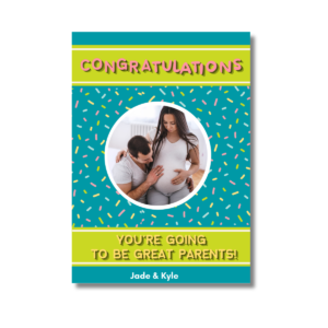 Green Confetti Congrats New Parents Card