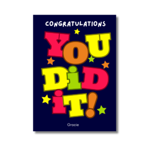 Blue Bold You Did It Card