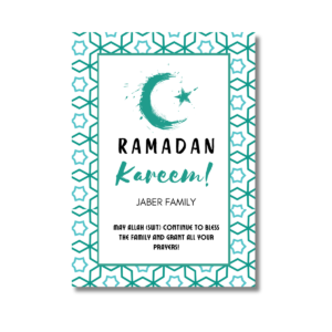 Salaam! Green & Blue Geo Ramadan Card
