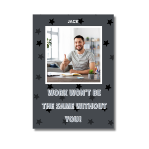 Grey Black Star Work Leaving Card