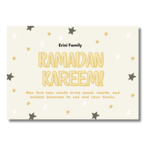 Salaam! Beige Gold Ramadan Kareem Star Family Card