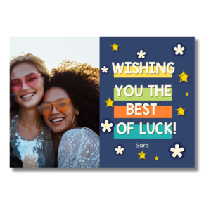 Blue Flower Best of Luck Card