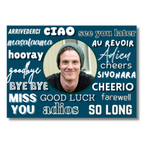 Blue Green Goodbye Languages Card