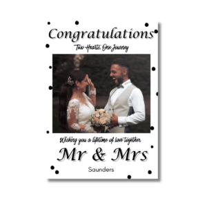Black & White Mr and Mrs  Congratulations Wedding Card