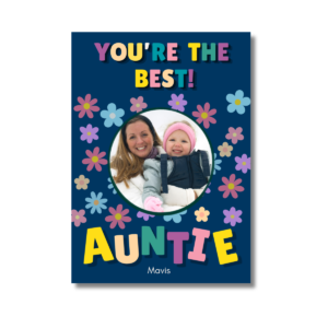 Blue Floral Best Auntie Card
