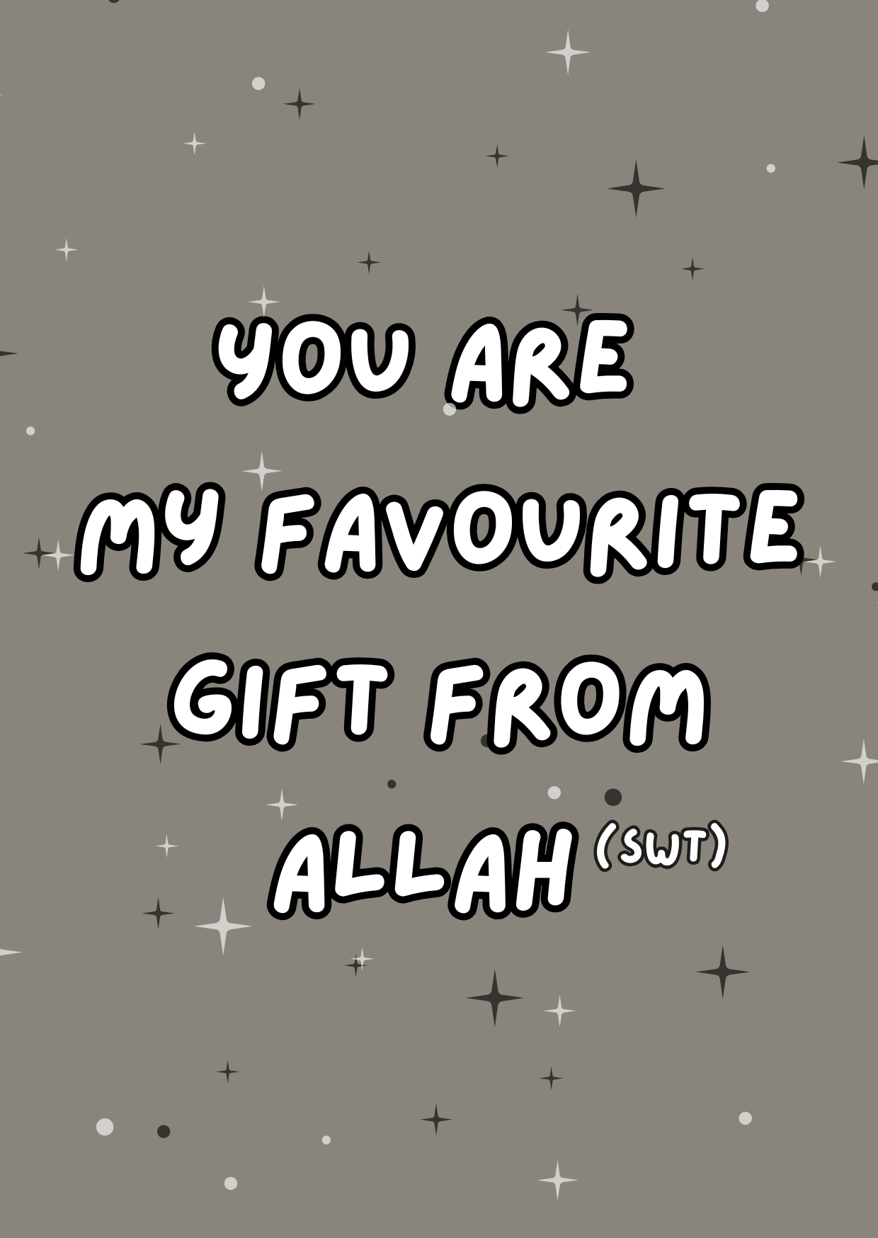 Salaam! Grey Favourite Gift Sparkle Card - Image 4