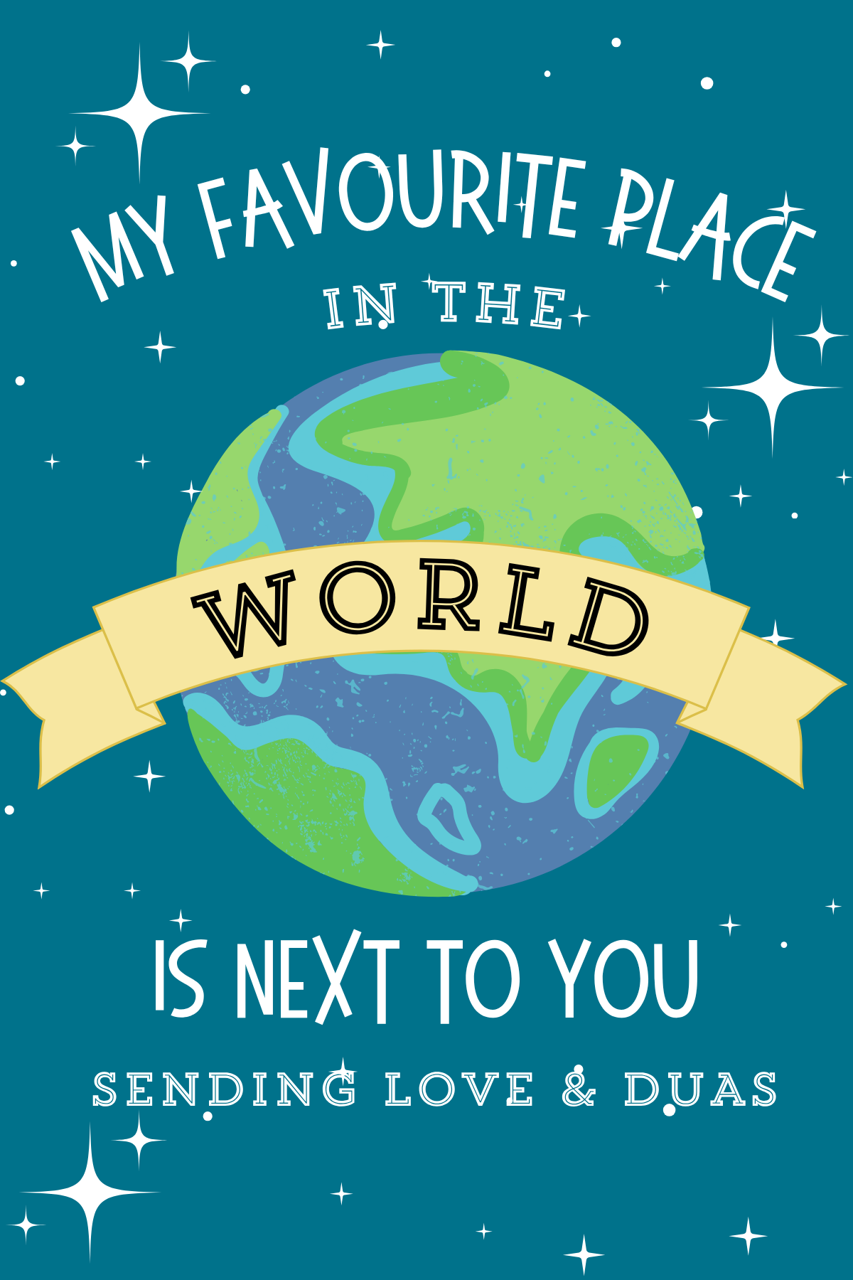 Blue Favourite Place Love & Du'as Card - Image 2