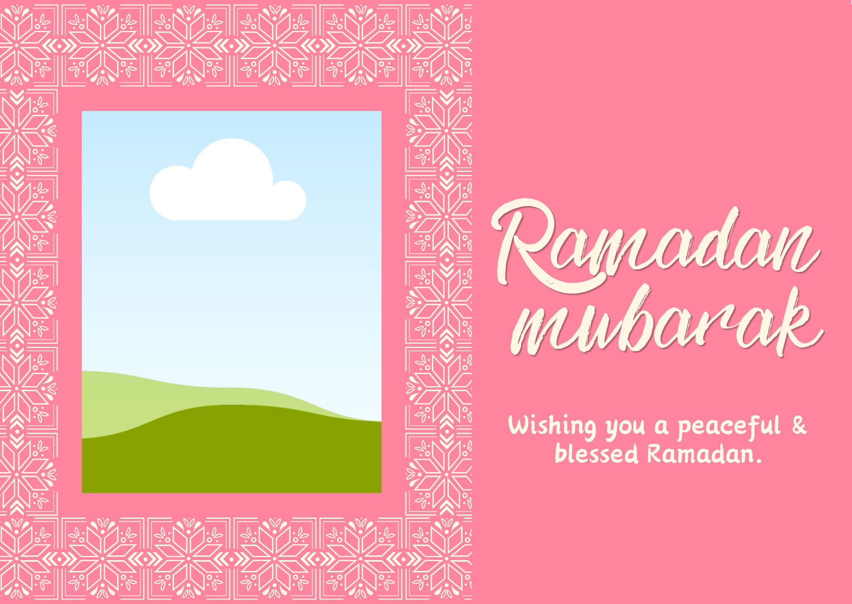 Salaam! Pink Peaceful & Blessed Ramadan Card - Image 2