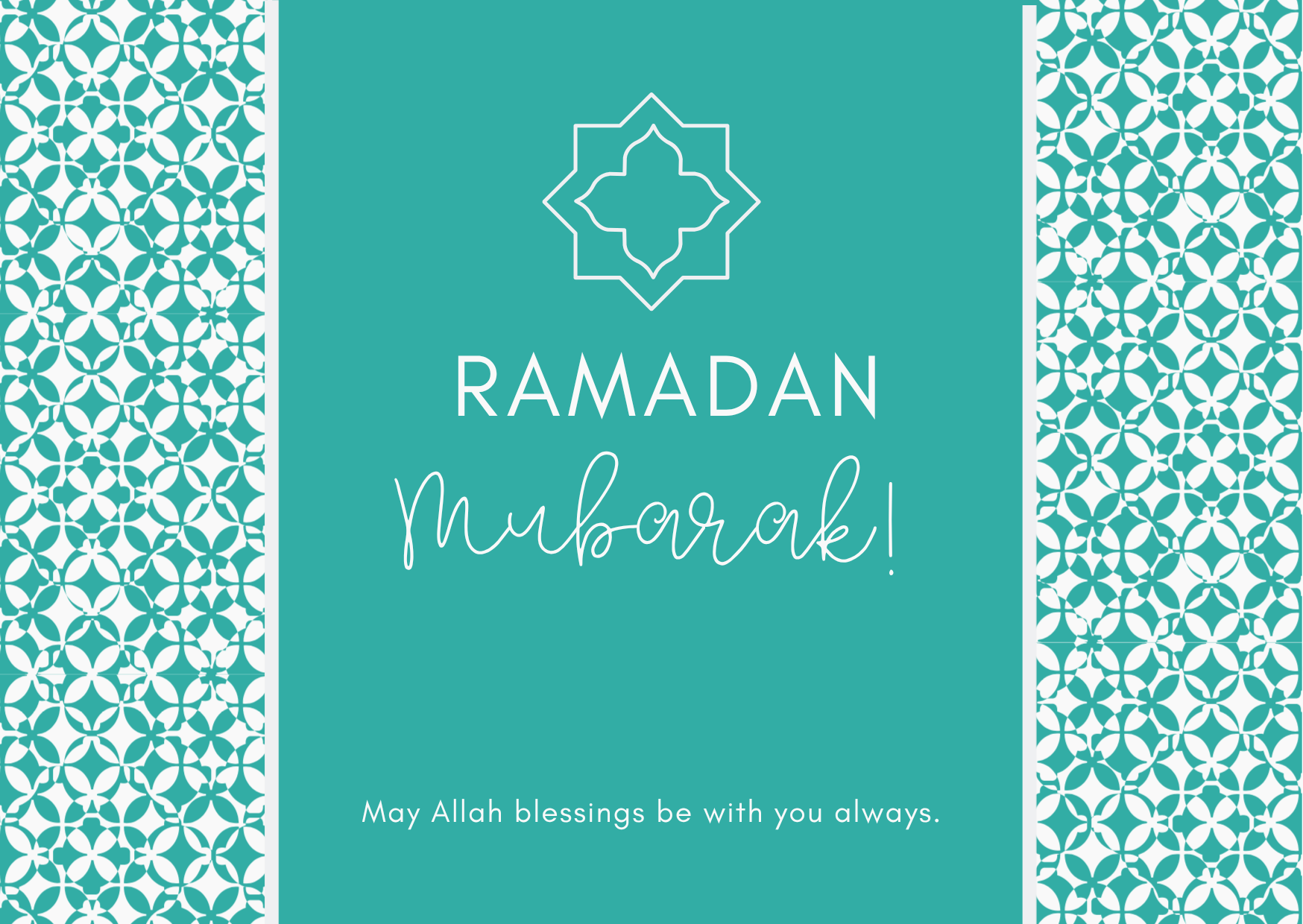 Salaam! Green Pattern Ramadan Card - Image 2