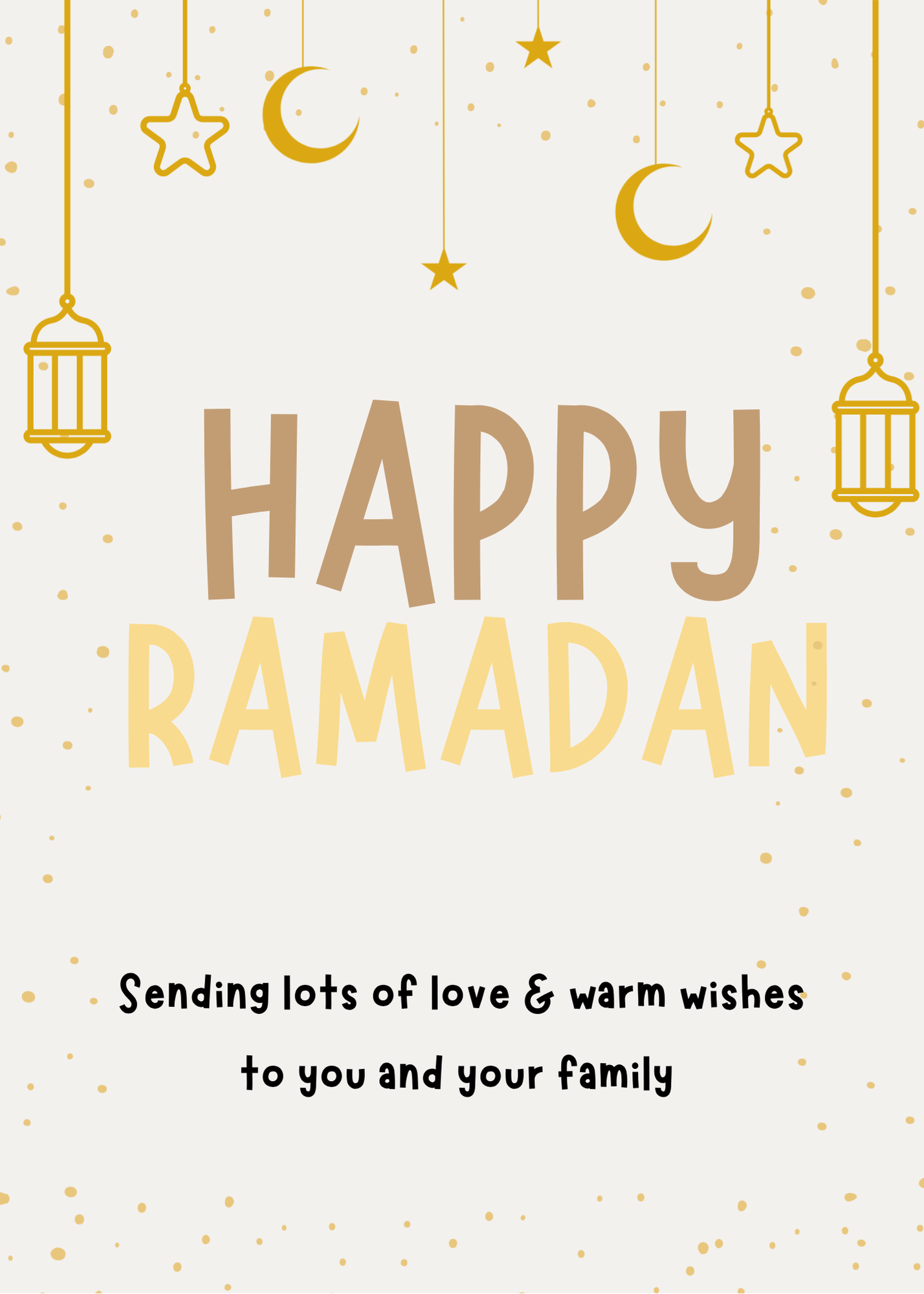 Salaam! Yellow Dot Happy Ramadan card - Image 2