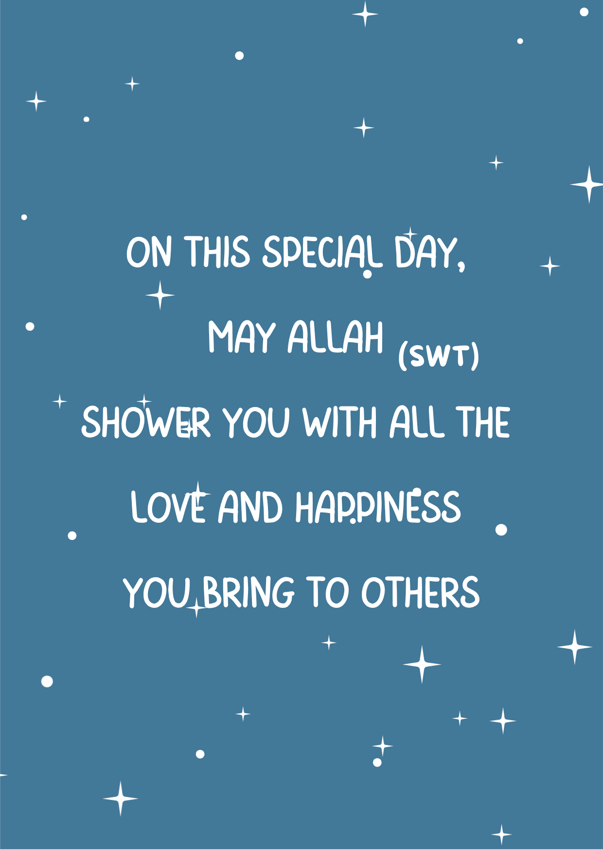 Salaam! Blue Star Special Day Islamic Card - Image 2