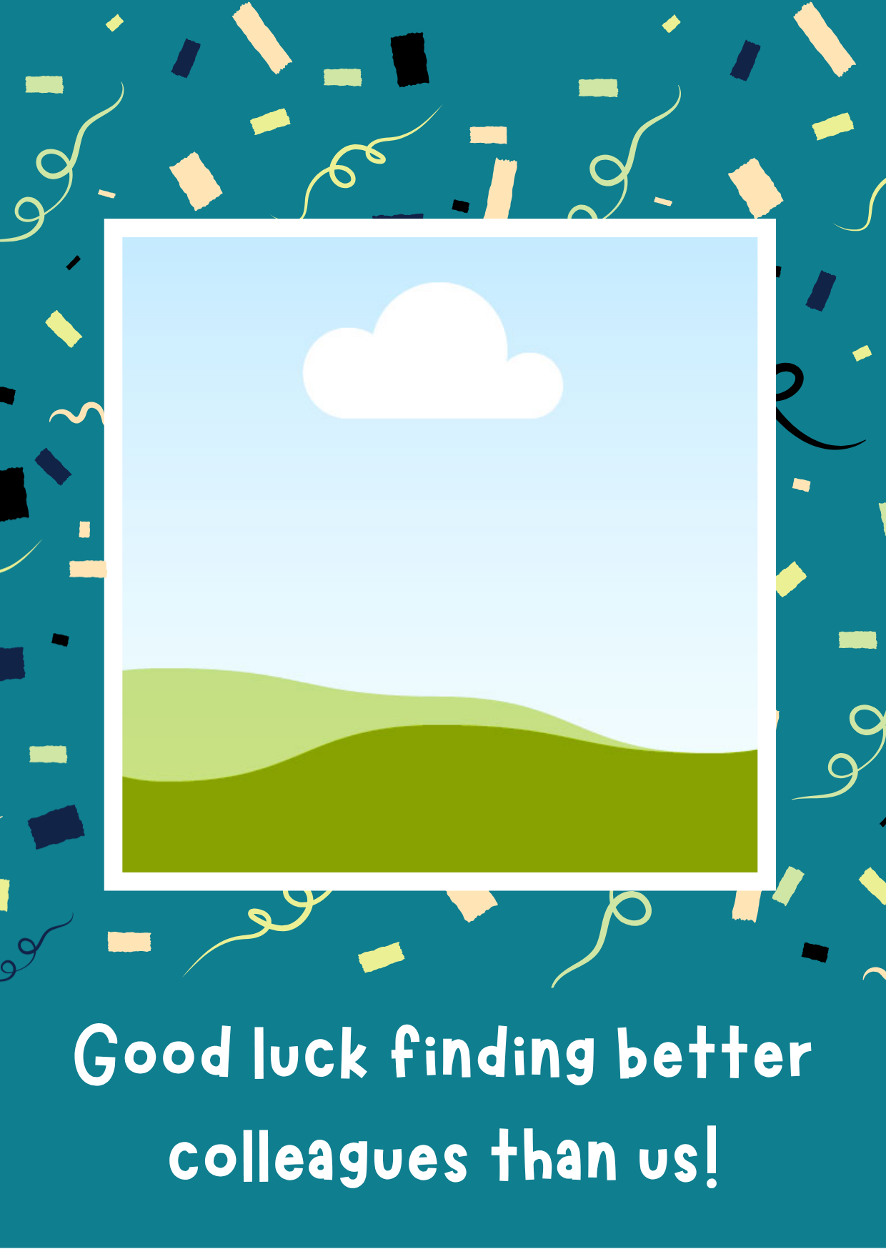 Teal Confetti Good Luck Card - Image 2
