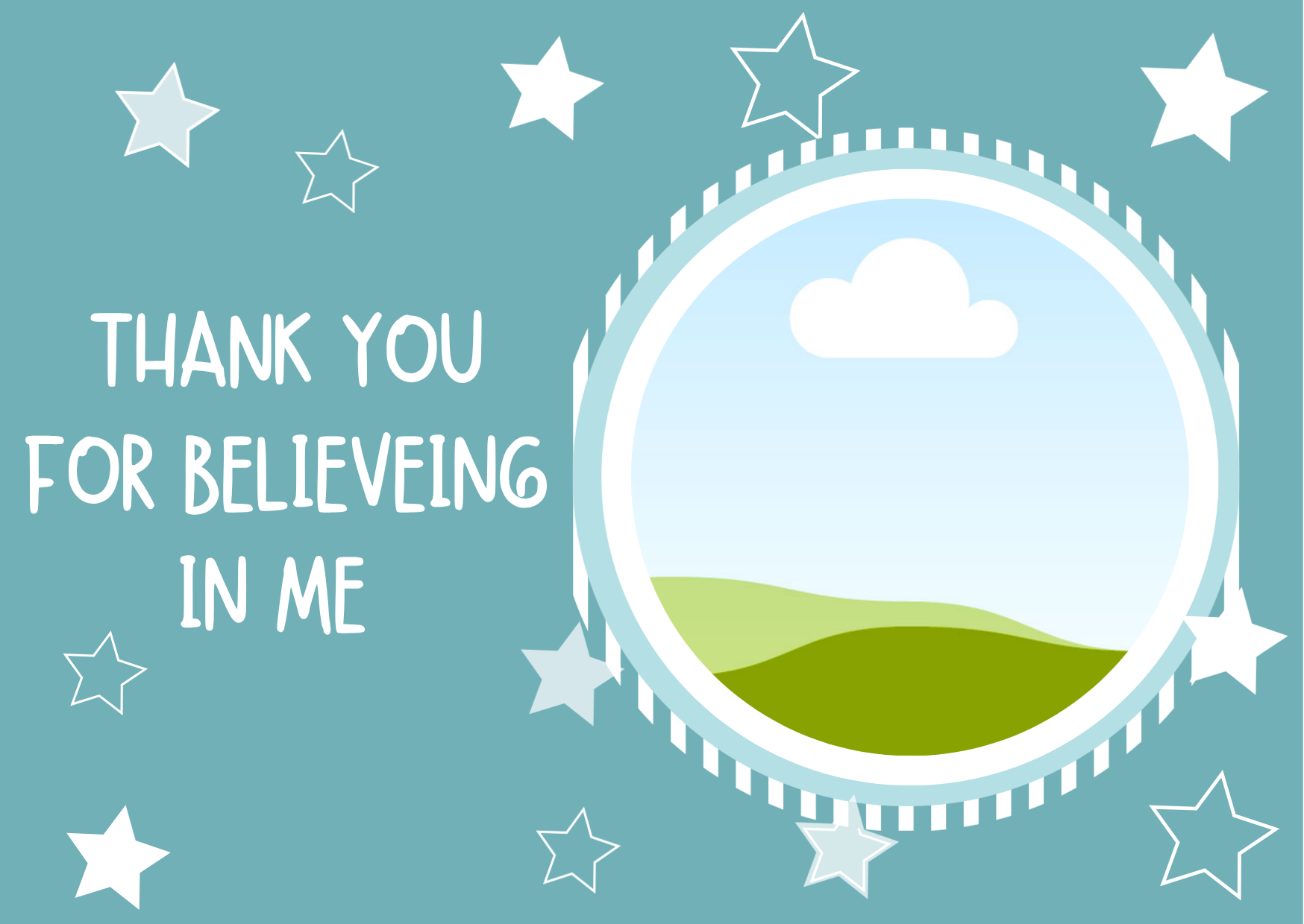 Blue Star Thank You Teacher Card - Image 2