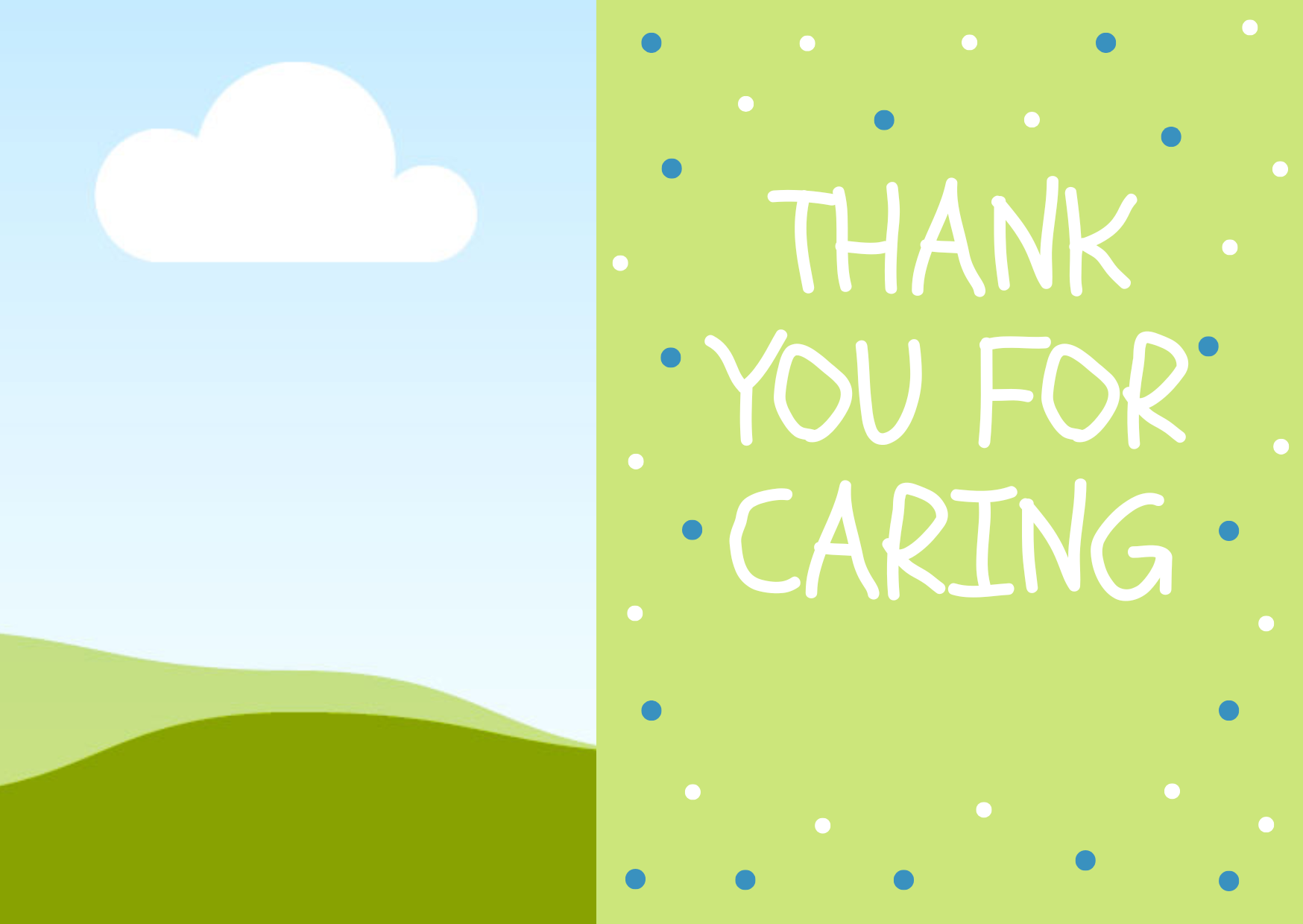 Green Dot Thank You For Caring Teacher Card - Image 2