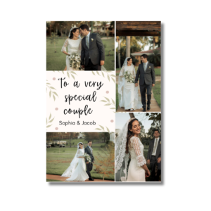 White Leaf Special Couple Wedding Card