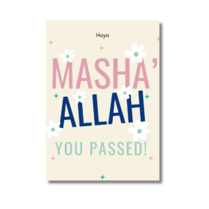 Cream Masha'Allah You Passed Card