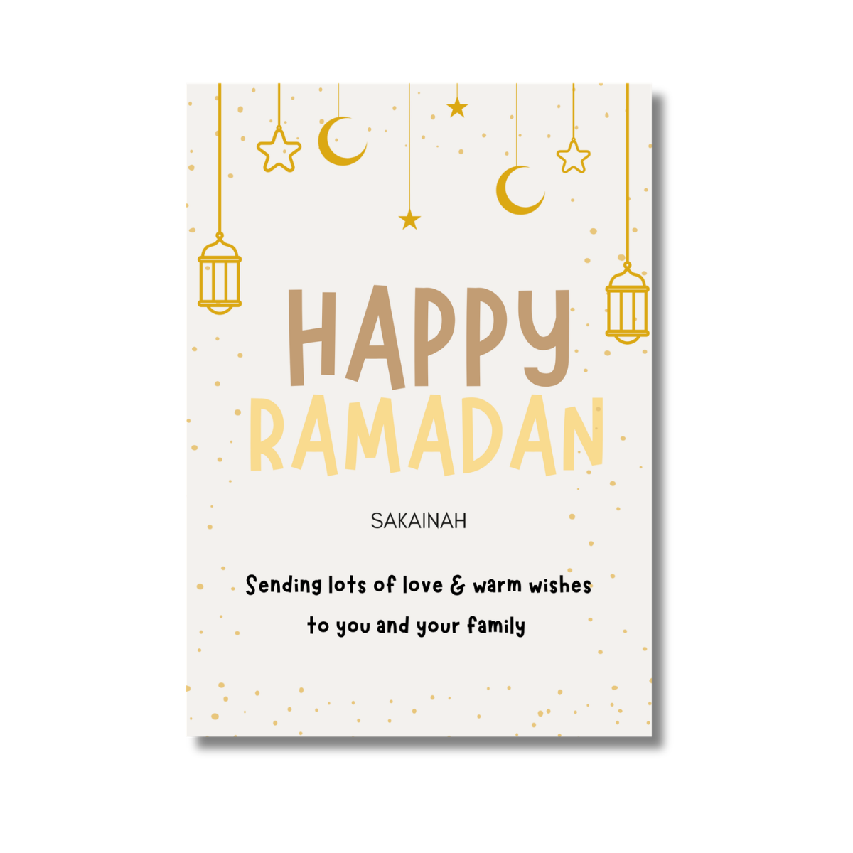 Salaam! Yellow Dot Happy Ramadan card