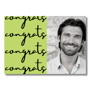 Green Black Writing Congrats Card