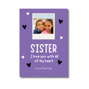 Purple Sister I Love You card