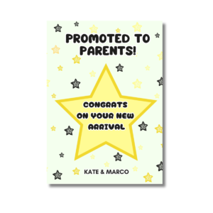 Yellow Star Parents Baby Card